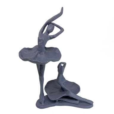 Elur Ballet Pair Iron Figurine 21Cm Grey Shimmer Statue Statues Elur   