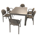 Modura Henrik 140 Dining Table Nickel Grey With 6 Stina Armchair Nickel Grey Outdoor Set Dining Sets Modura