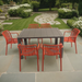 Modura Henrik 140 Dining Table Nickel Grey With 6 Alma Armchair Chilli Outdoor Set Dining Sets Modura Default Title