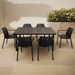 Nardi Libeccio Garden Dining Table With 6 Tiberina Armchair Set in Anthracite Dining Sets Nardi Default Title