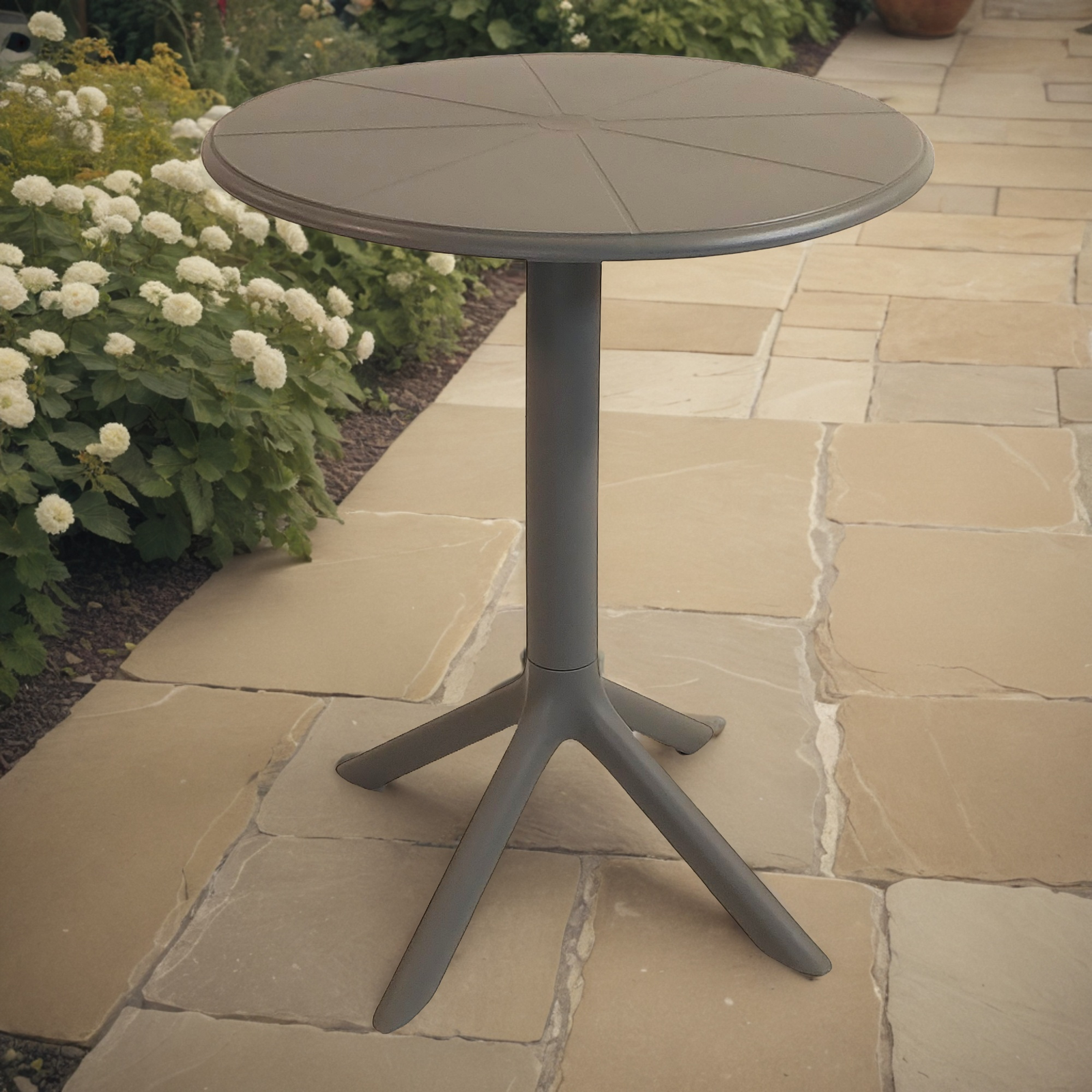 Modura Anders Bistro Garden Table Nickel Grey Tables Modura