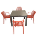 Modura Henrik 100 Dining Table Nickel Grey With 4 Alma Armchair Chilli Outdoor Set Dining Sets Modura