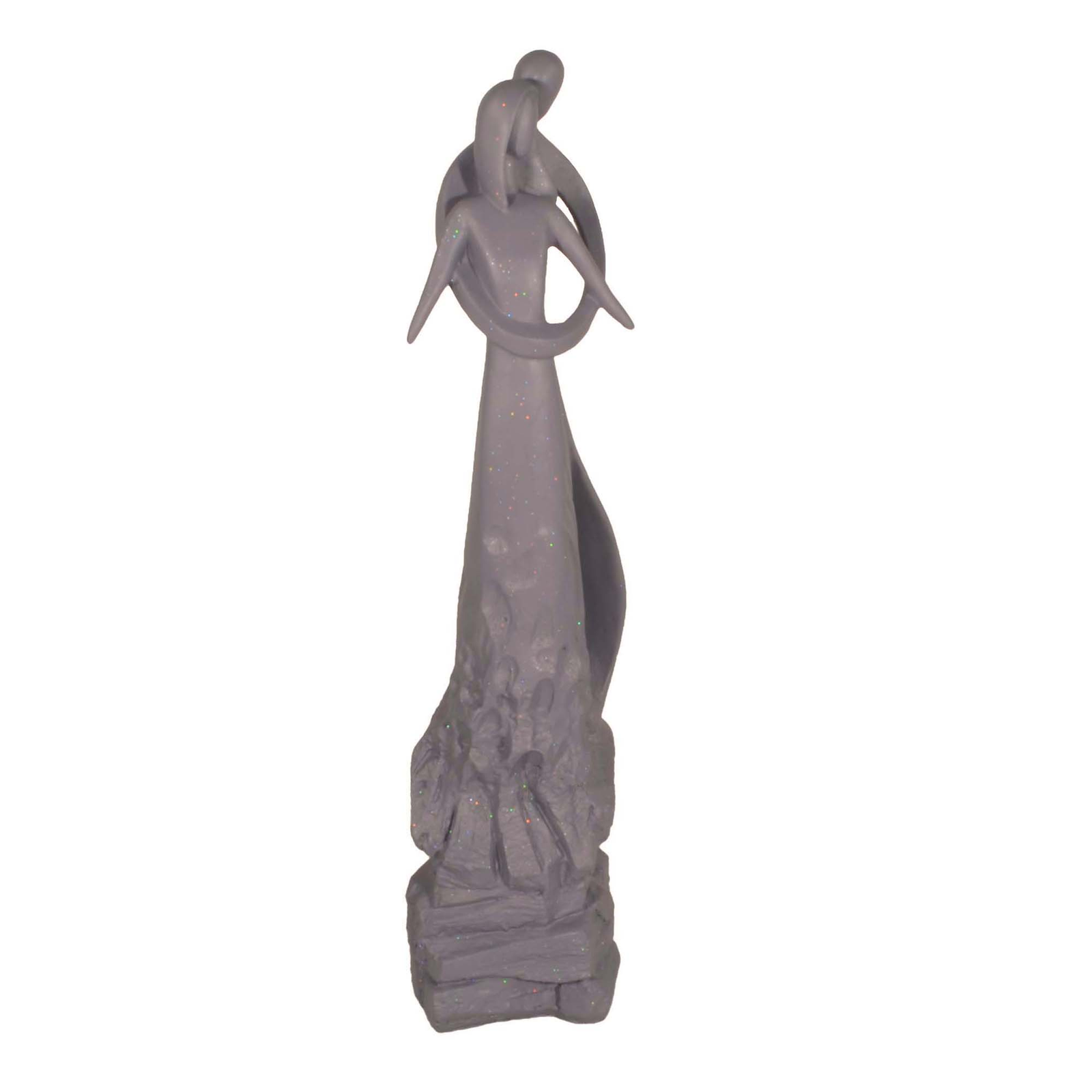 Solstice Sculptures Caring Embrace 81Cm Grey Shimmer Statue Statues Solstice Sculptures   