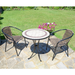 Exclusive Garden Henley 71 cm Round Table with 2 San Remo Chairs Garden Set Dining Set Dining Sets Exclusive Garden   
