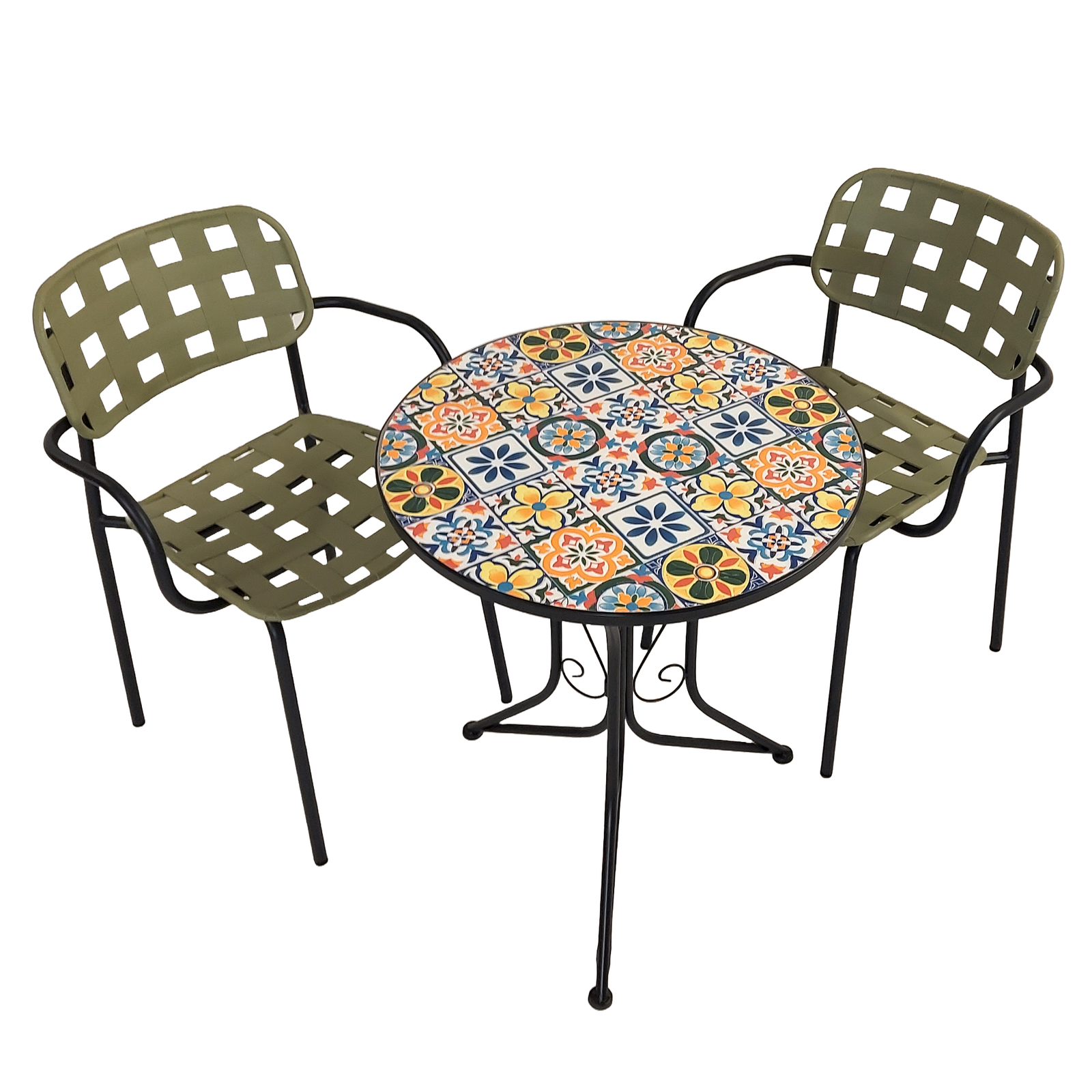 Summer Terrace Cuba Bistro 60cm with 2 Karin Chairs Garden Set Dining Sets Summer Terrace