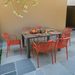 Modura Henrik 140 Dining Table Nickel Grey With 6 Alma Armchair Chilli Outdoor Set Dining Sets Modura