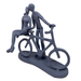 Elur Couple With Bicycle Iron Figurine 14Cm Grey Shimmer Statue Statues Elur   