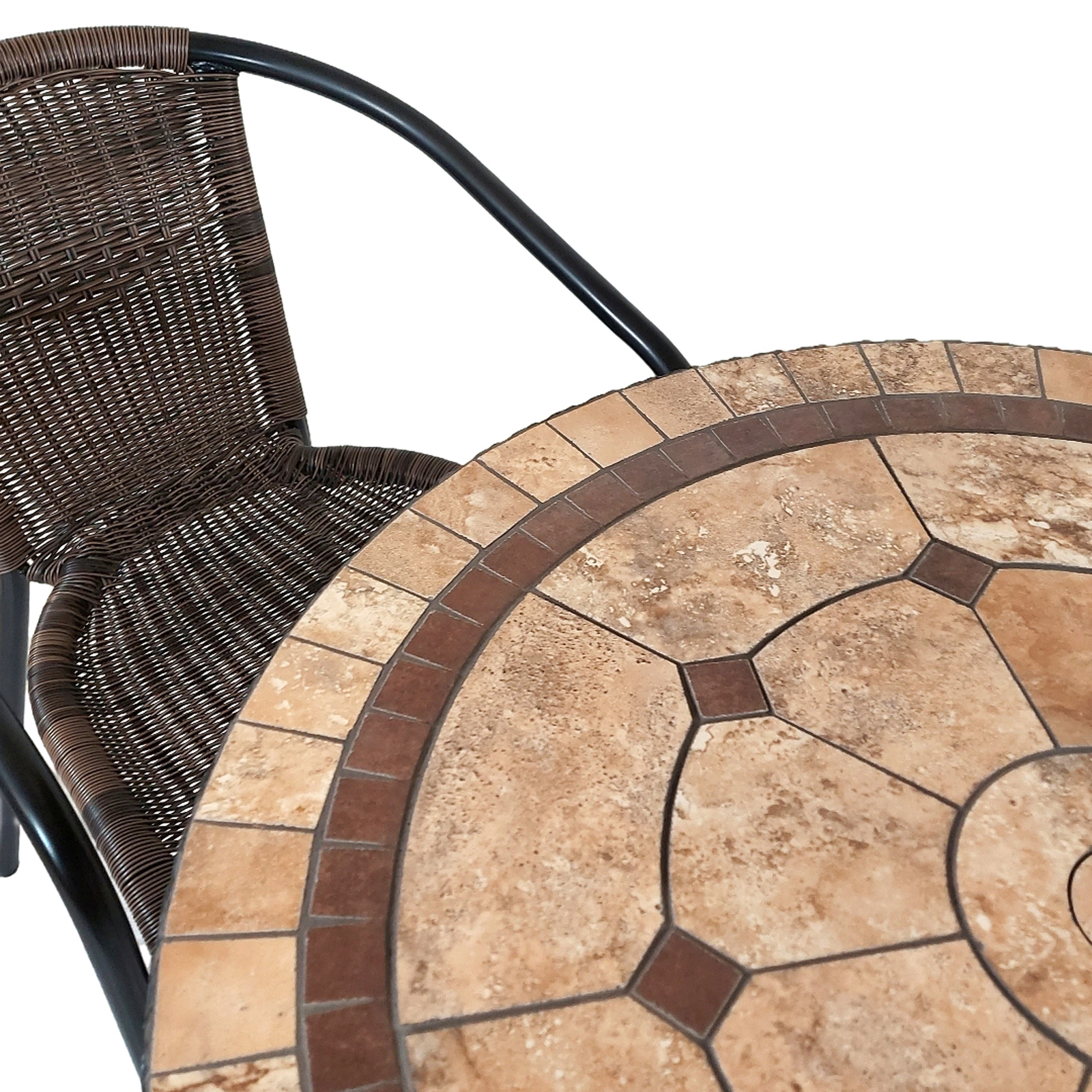 Exclusive Garden Richmond 76 cm Round Table with 2 San Remo Chairs Garden Set Dining Set Dining Sets Exclusive Garden   