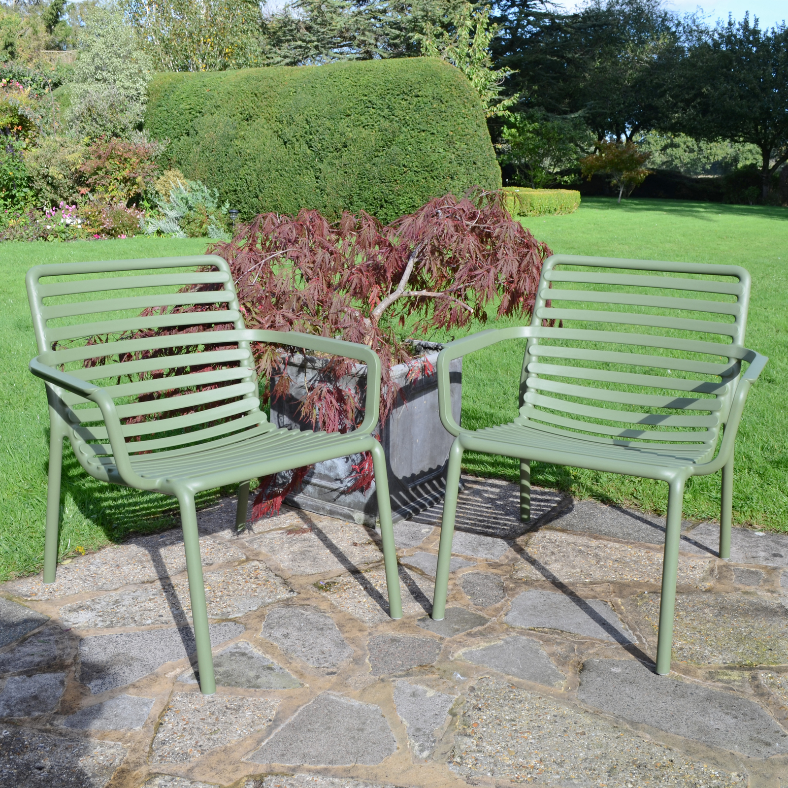 Nardi Doga Relax Outdoor Chair in Olive Green Chairs Nardi