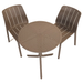 Nardi Step Garden Table With 2 Tiberina Bistrot Chair Set in Turtle Dove Dining Sets Nardi