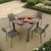 Modura Henrik 100 Dining Table Nickel Grey With 4 Alma Armchair Nickel Grey Outdoor Set Dining Sets Modura