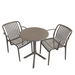 Modura Anders Bistro Table Nickel Grey With 2 Alma Armchair Nickel Grey Outdoor Set Dining Sets Modura