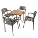 Summer Terrace Tobago Square 60cm with 4 Karin Chairs Garden Set Dining Sets Summer Terrace