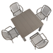 Modura Henrik 100 Dining Table Nickel Grey With 4 Alma Armchair Nickel Grey Outdoor Set Dining Sets Modura