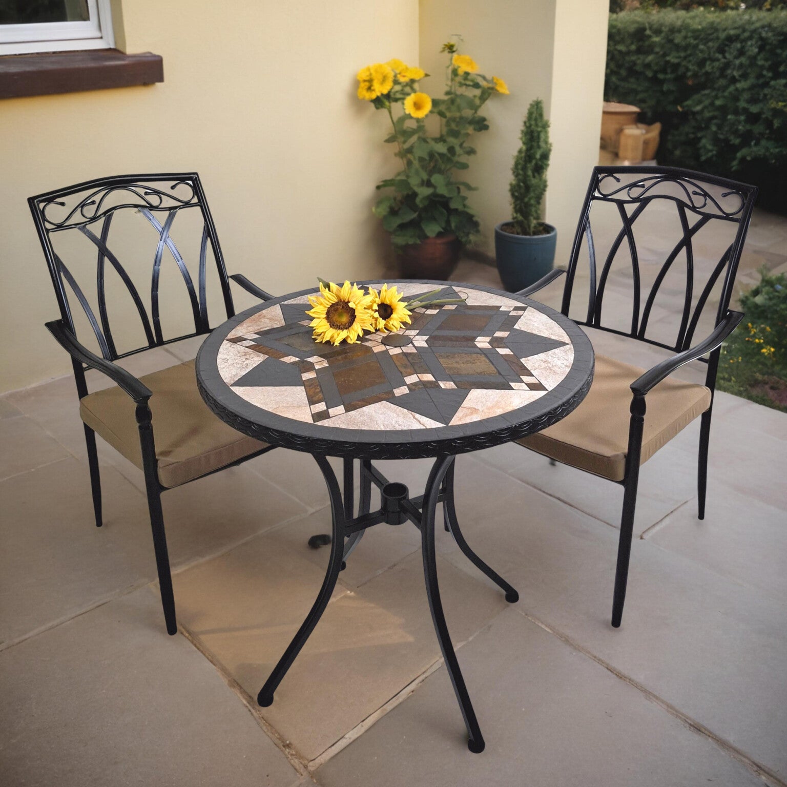 Exclusive Garden Darwin 76cm Table With 2 Ascot Chairs Set Dining Sets Exclusive Garden
