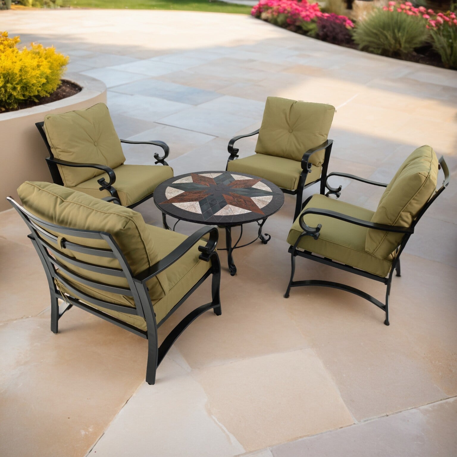 Exclusive Garden Montilla 91cm Coffee Table With 4 Windsor Lounge Chair Set Dining Sets Exclusive Garden