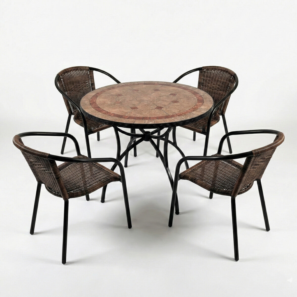 Exclusive Garden Richmond 91 cm Round Table with 4 San Remo Chairs Garden Set Dining Set Dining Sets Exclusive Garden