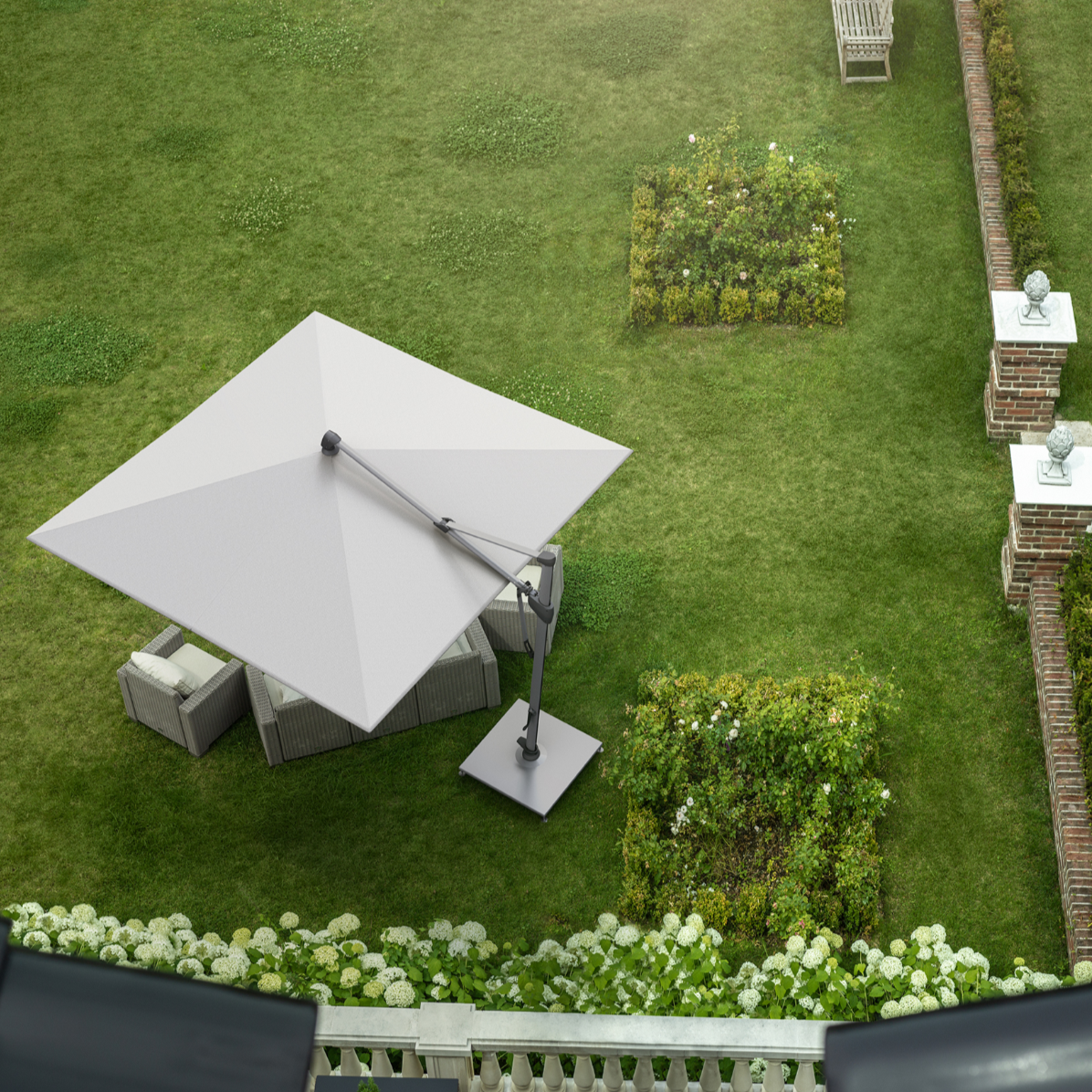 Glatz Sombrano S+ 4m x 3m Rectangle Parasol with Liro 150kg Moveable Base Parasol Glatz   