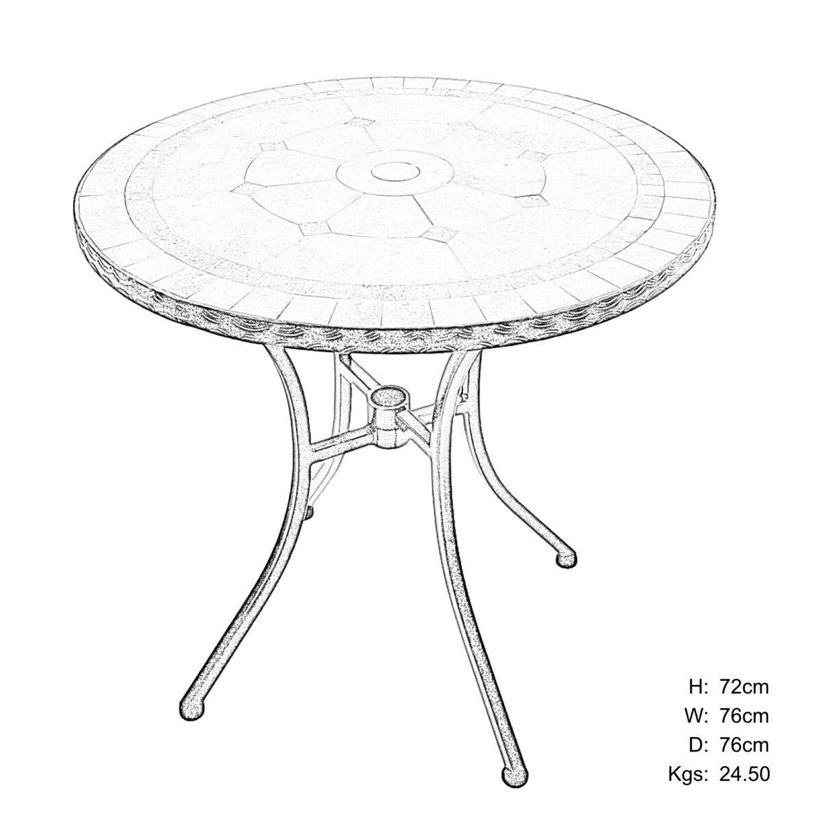 Europa Stone Tobarra 76cm Bistro Garden Table Tables Europa Stone