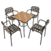 Summer Terrace Tobago Square 60cm with 4 Karin Chairs Garden Set Dining Sets Summer Terrace Default Title