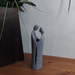 Elur Couple Contemporary Style Iron Figurine 16Cm Grey Shimmer Statue Statues Elur   