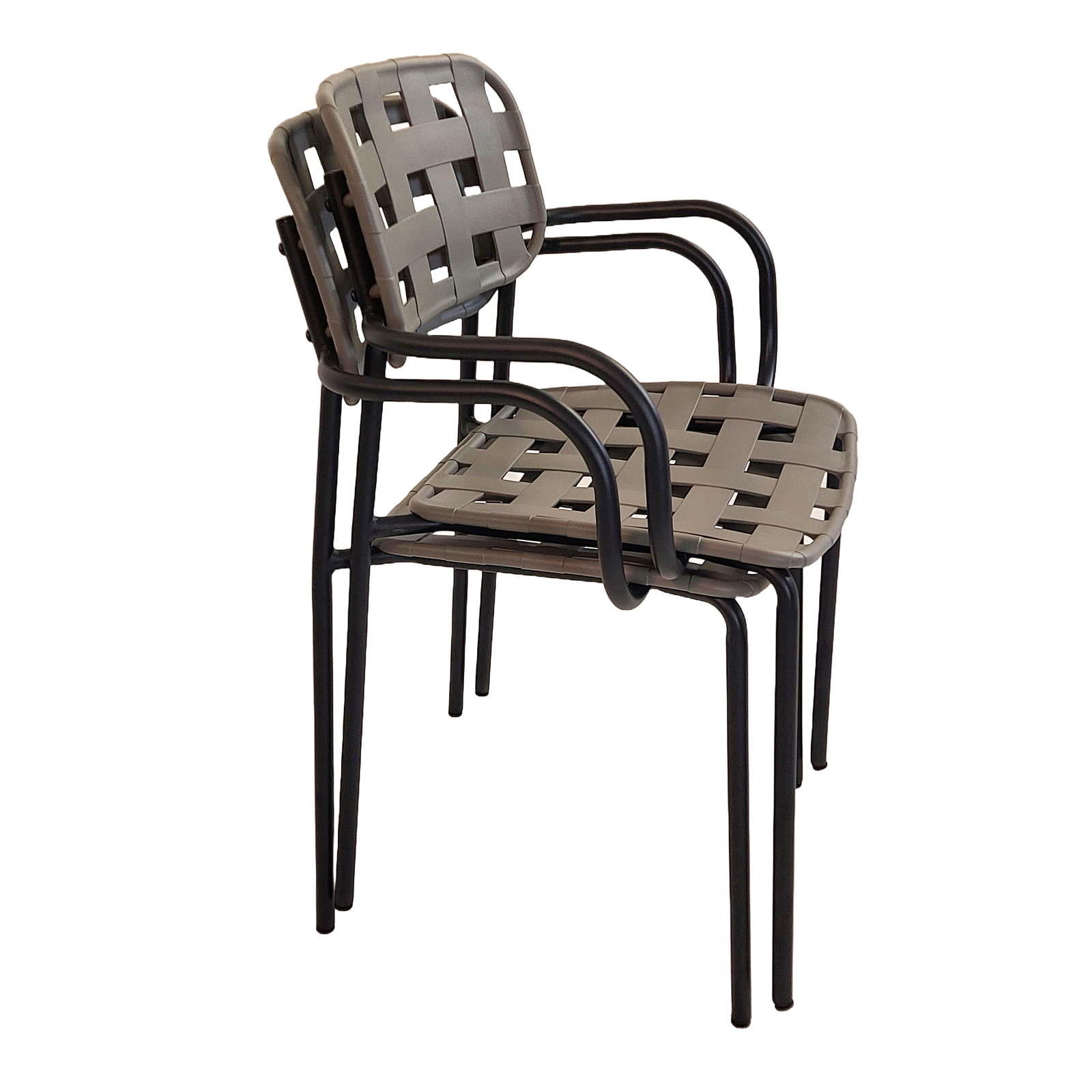 Modura Karin Garden Chair Nickel Grey-Black - Pack of 2 Chairs Modura