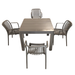 Modura Henrik 100 Dining Table Nickel Grey With 4 Alma Armchair Nickel Grey Outdoor Set Dining Sets Modura