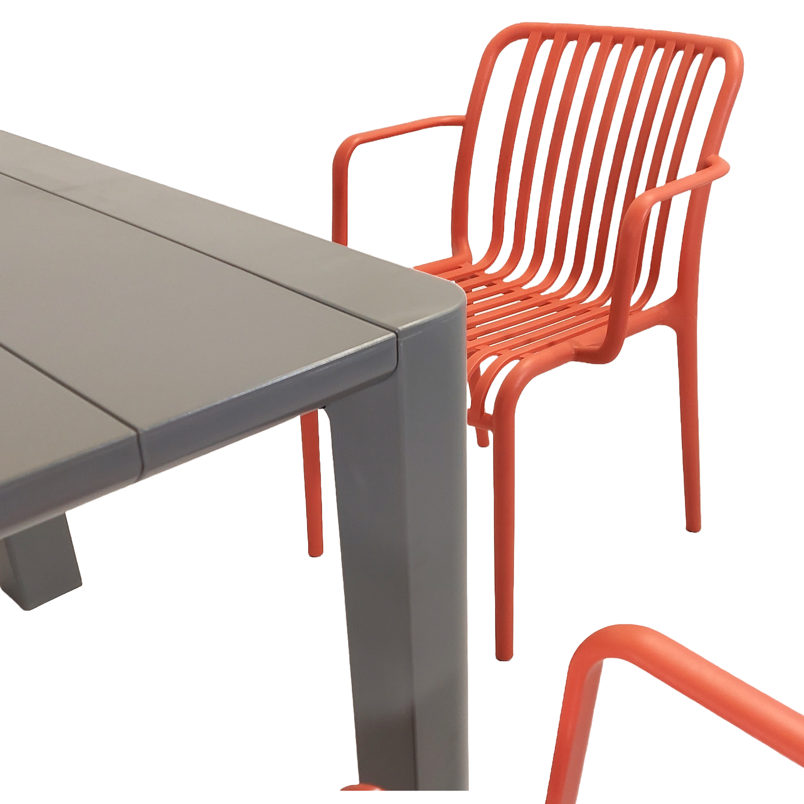 Modura Henrik 140 Dining Table Nickel Grey With 6 Alma Armchair Chilli Outdoor Set Dining Sets Modura