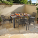 Modura Henrik 140 Dining Table Nickel Grey With 6 Alma Armchair Nickel Grey Outdoor Set Dining Sets Modura