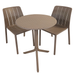 Nardi Step Garden Table With 2 Tiberina Bistrot Chair Set in Turtle Dove Dining Sets Nardi