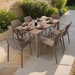 Nardi Cube Garden Dining Table With 6 Tiberina Armchair Set in Turtle Dove Dining Sets Nardi