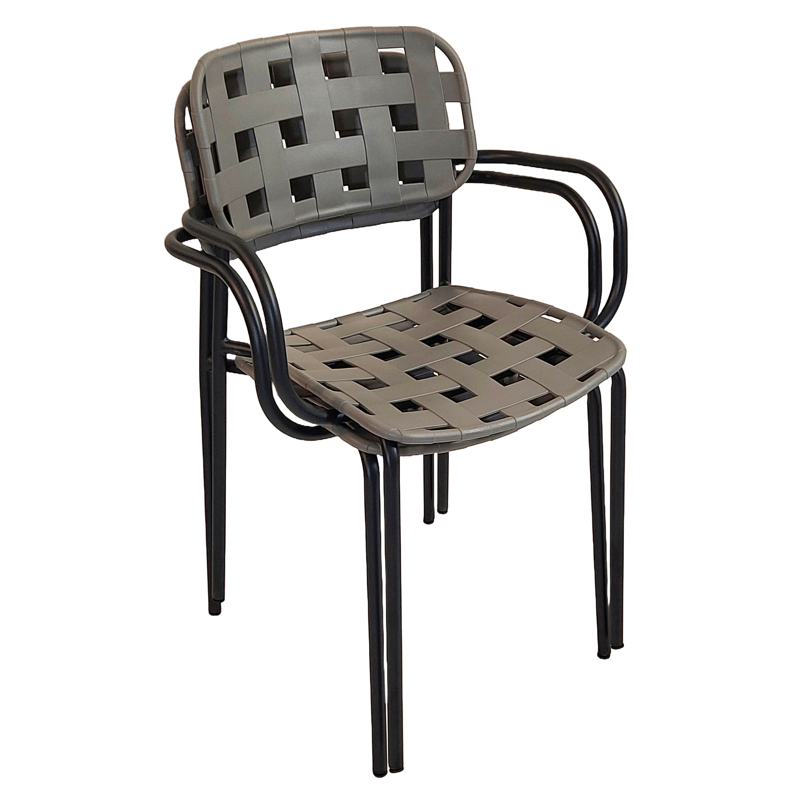 Modura Karin Garden Chair Nickel Grey-Black - Pack of 2 Chairs Modura