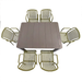 Modura Henrik 140 Dining Table Nickel Grey With 6 Alma Armchair Avocado Outdoor Set Dining Sets Modura