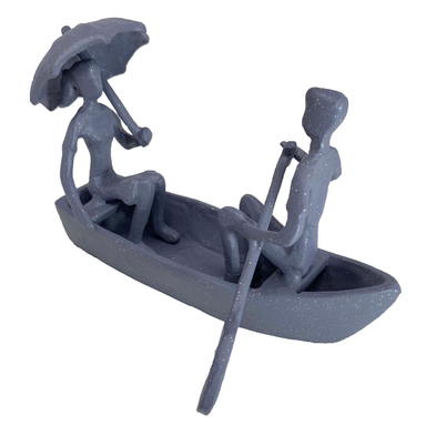 Elur Romantic Boat Trip Iron Figurine 11Cm Grey Shimmer Statue Statues Elur   