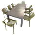 Modura Henrik 220 Dining Table Nickel Grey With 8 Alma Armchair Avocado Outdoor Set Dining Sets Modura