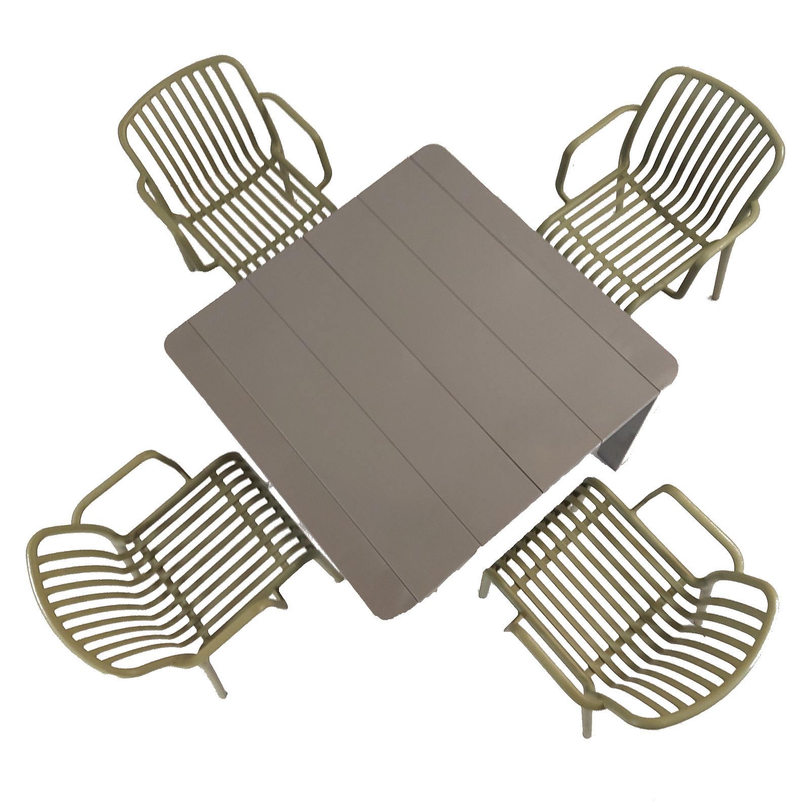 Modura Henrik 100 Dining Table Nickel Grey With 4 Alma Armchair Avocado Outdoor Set Dining Sets Modura