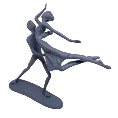Elur Dancing Couple In Lift Iron Figurine 17Cm Grey Shimmer Statue Statues Elur   