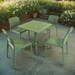 Nardi Clip 70cm Garden Table With 4 Bistrot Chair Set in Olive Green Dining Sets Nardi