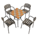 Summer Terrace Tobago Square 60cm with 4 Karin Chairs Garden Set Dining Sets Summer Terrace