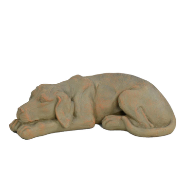 Solstice Sculptures Dog Lying 15Cm Sienna Sand Effect Statue Statues Solstice Sculptures   