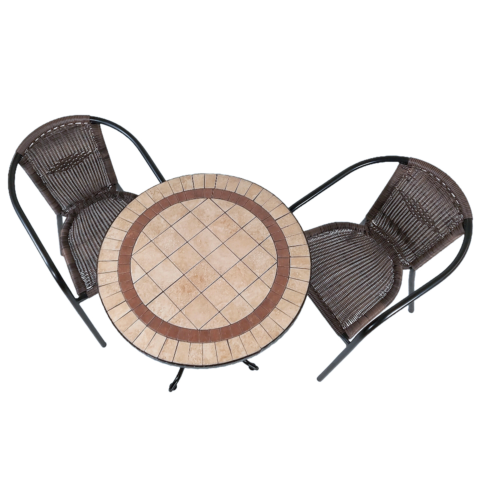 Exclusive Garden Henley 71 cm Round Table with 2 San Remo Chairs Garden Set Dining Set Dining Sets Exclusive Garden   