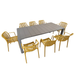 Modura Henrik 220 Dining Table Nickel Grey With 8 Alma Armchair Saffron Outdoor Set Dining Sets Modura