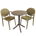 Modura Anders Bistro Table Nickel Grey With 2 Stina Armchair Avocado Outdoor Set Dining Sets Modura