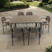 Modura Henrik 140 Dining Table Nickel Grey With 6 Karin Armchair Grey-Black Outdoor Set Dining Sets Modura Default Title