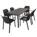 Nardi Cube Garden Dining Table With 6 Tiberina Armchair Set in Anthracite Dining Sets Nardi