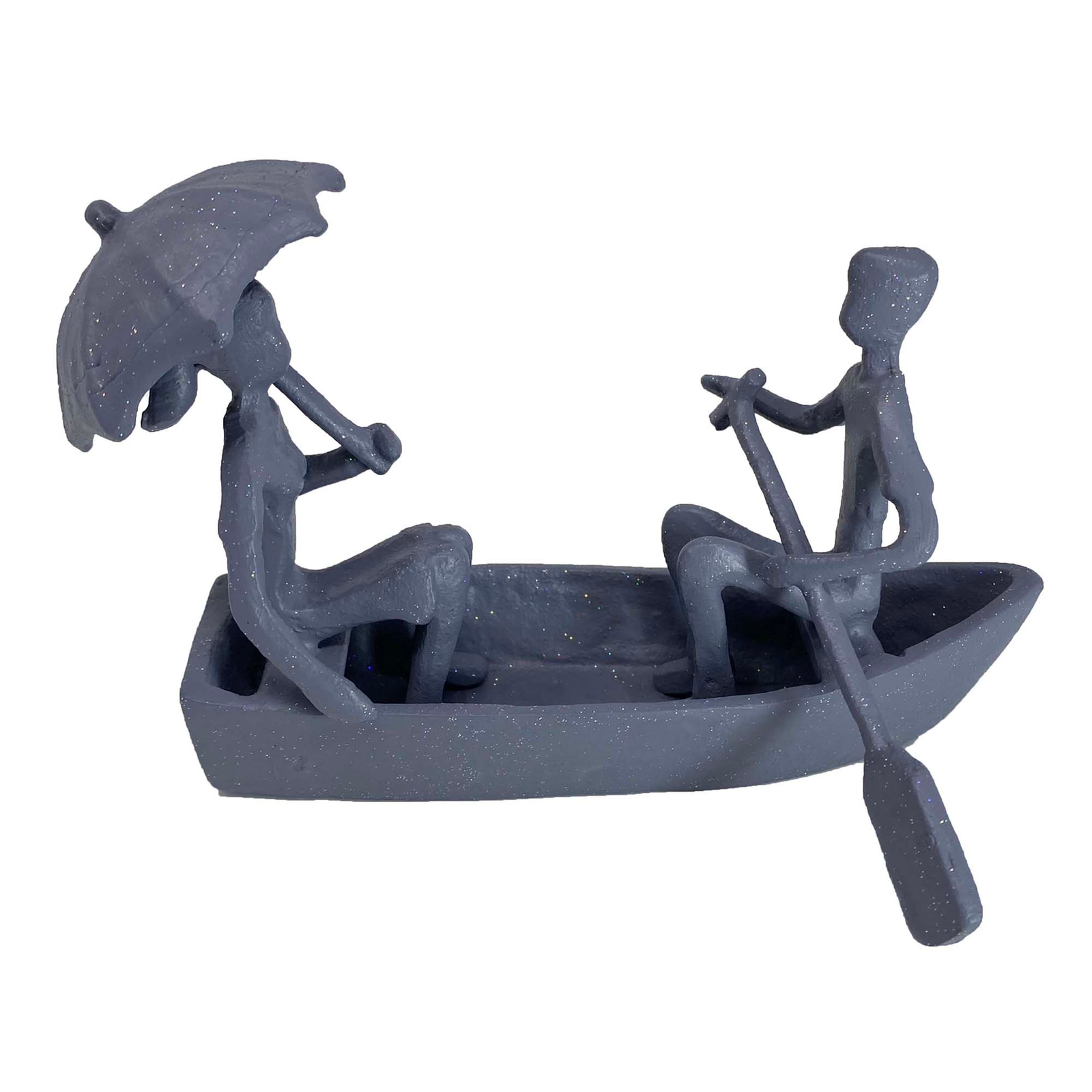 Elur Romantic Boat Trip Iron Figurine 11Cm Grey Shimmer Statue Statues Elur   
