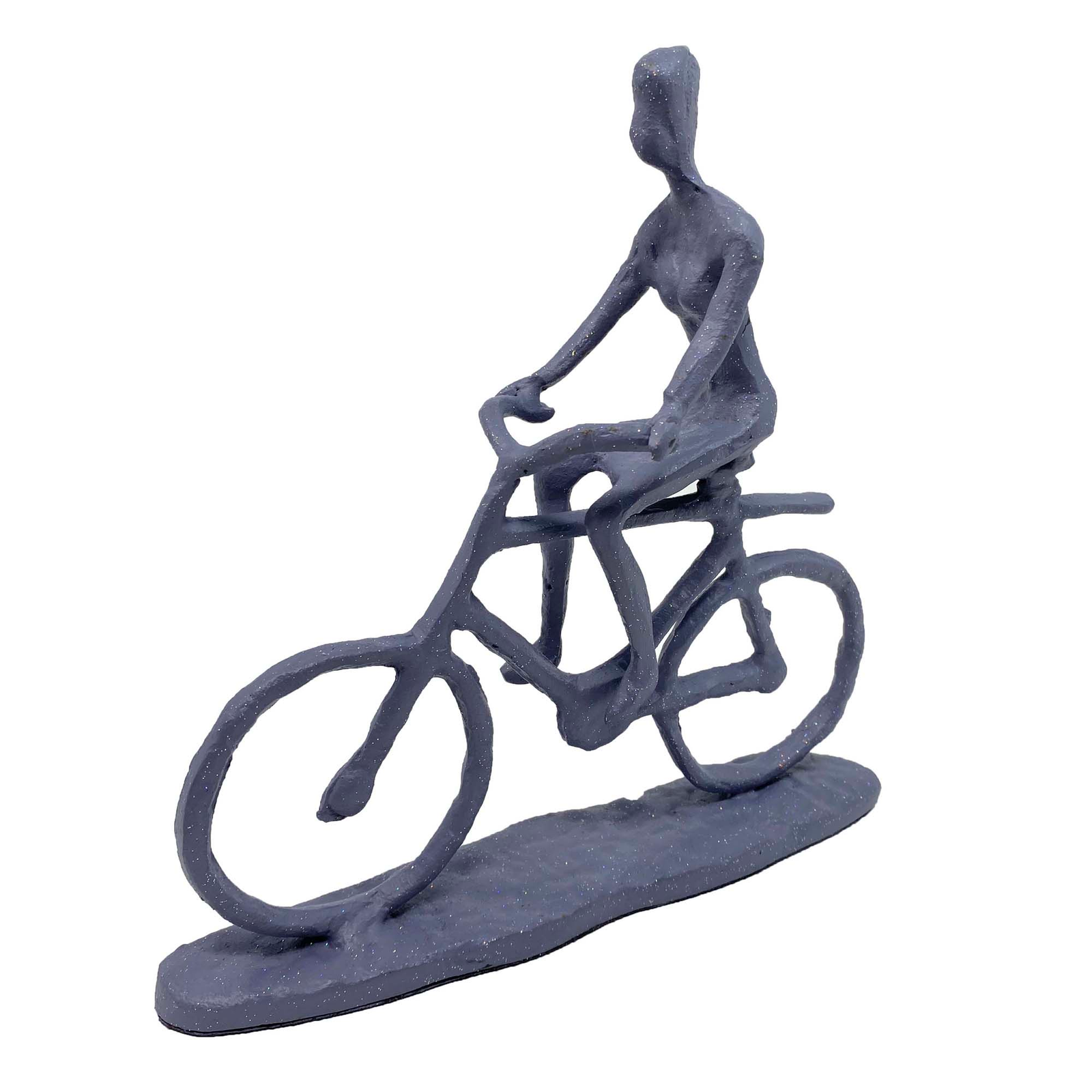 Elur Bicycle Ride Iron Figurine 19Cm Grey Shimmer Statue Statues Elur   