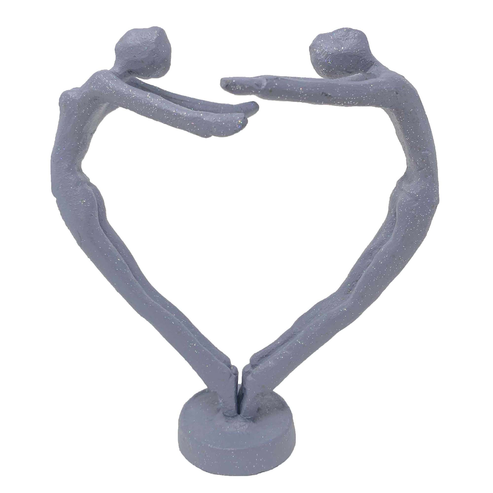 Elur Heart Couple Iron Figurine 15Cm Grey Shimmer Statue Statues Elur Default Title  