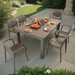 Modura Henrik 140 Dining Table Nickel Grey With 6 Stina Armchair Nickel Grey Outdoor Set Dining Sets Modura