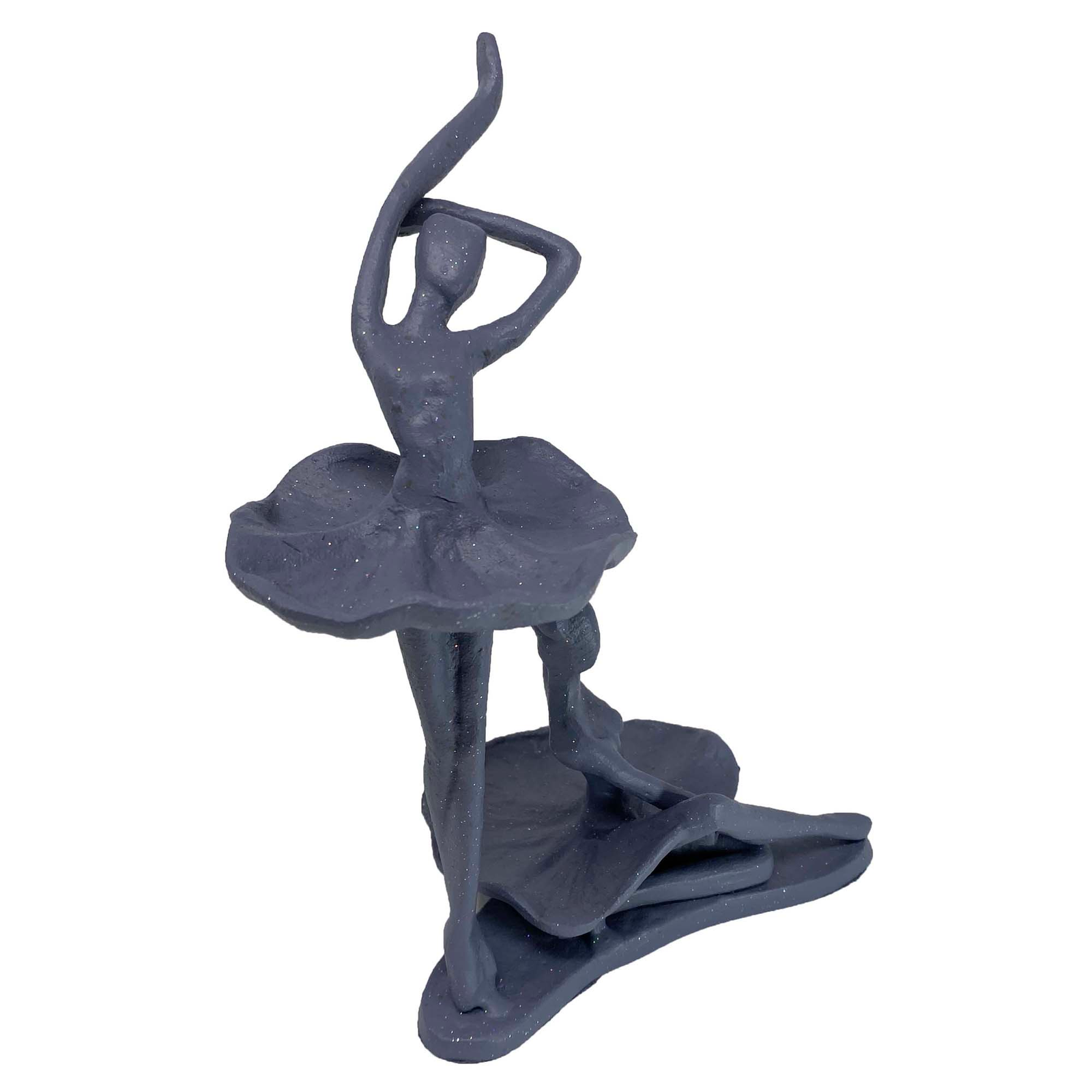 Elur Ballet Pair Iron Figurine 21Cm Grey Shimmer Statue Statues Elur Default Title  
